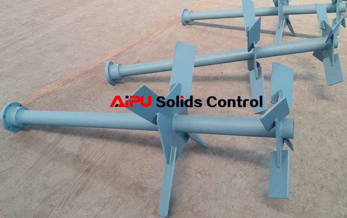Shaft and impeller for mud agitator